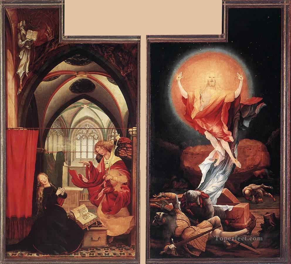 Annunciation and Resurrection Renaissance Matthias Grunewald Oil Paintings